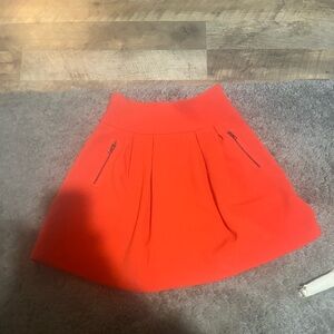 Anthropologie Bright Red/Orange A-Line Skirt